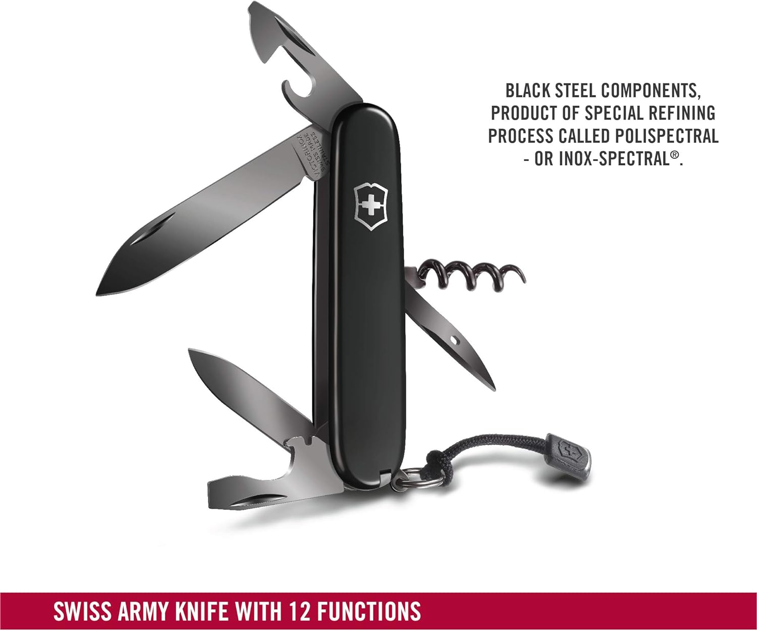 Victorinox Swiss Army Spartan Pocket Knife, PS Black, 91mm