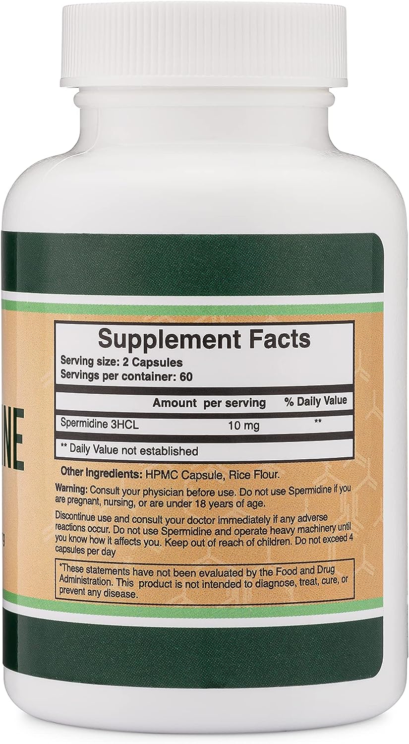 Spermidine Supplement (10mg of 99% Spermidine 3HCL - Third Party Tested) 120 Capsules - Image 6